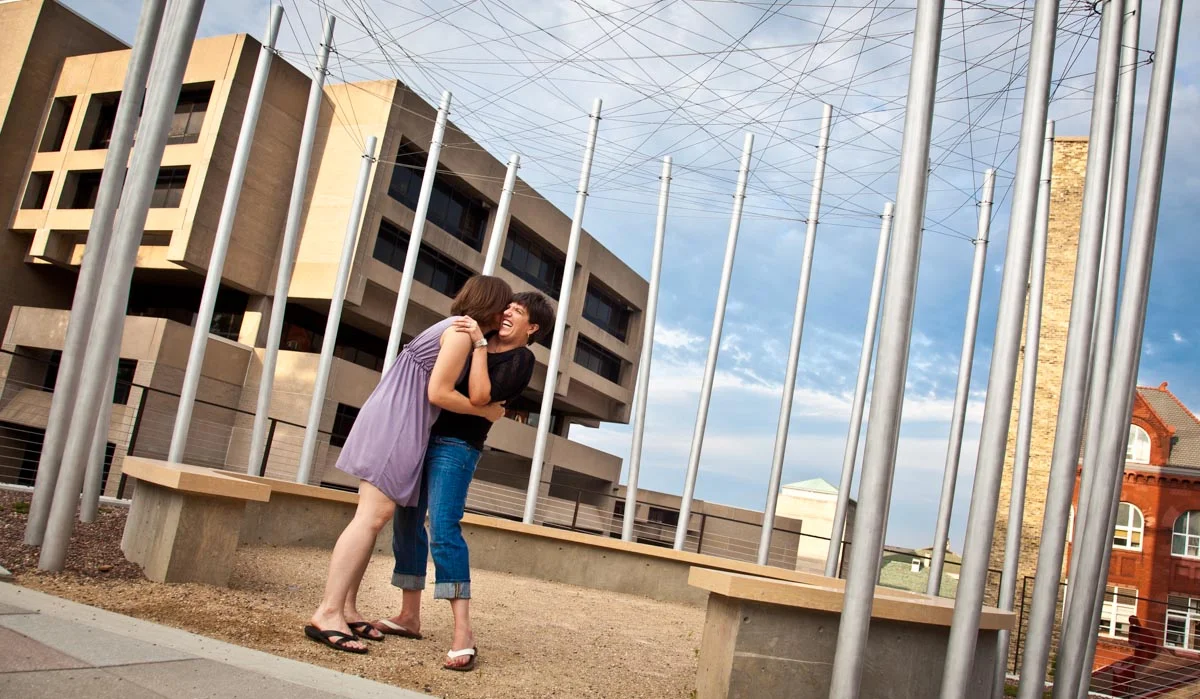 Engagement portrait of a young couple by Madison WI photographer Nick Wilkes