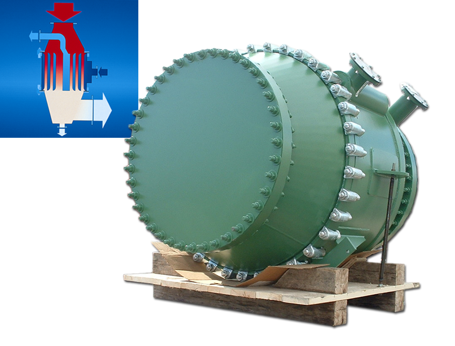 Type 2-V Spiral Heat Exchanger Column Overhead Condenser, 316/316L SS