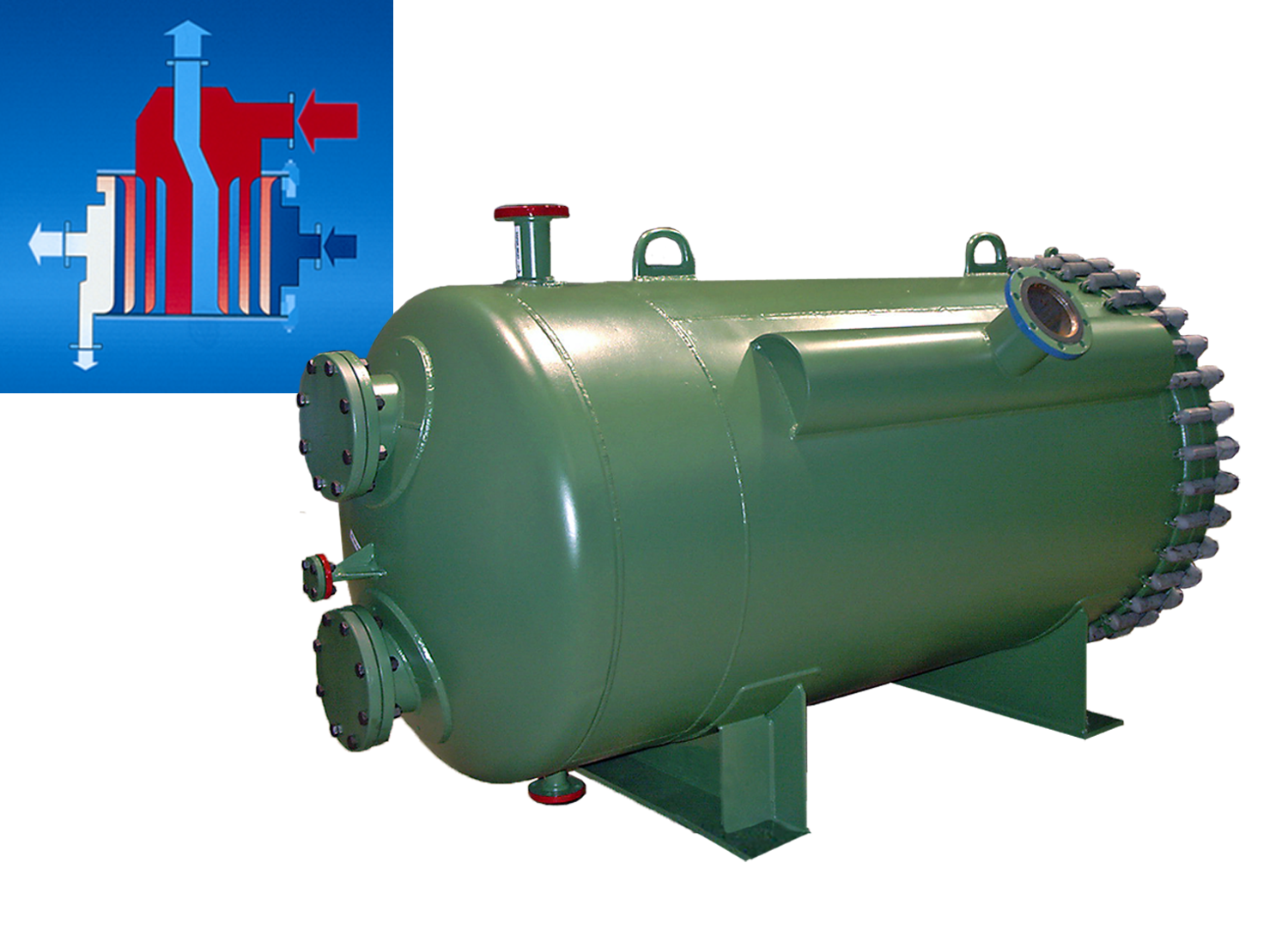 Type 3.1-H Spiral Heat Exchanger Viscous Product Steam Heater, Carbon Steel
