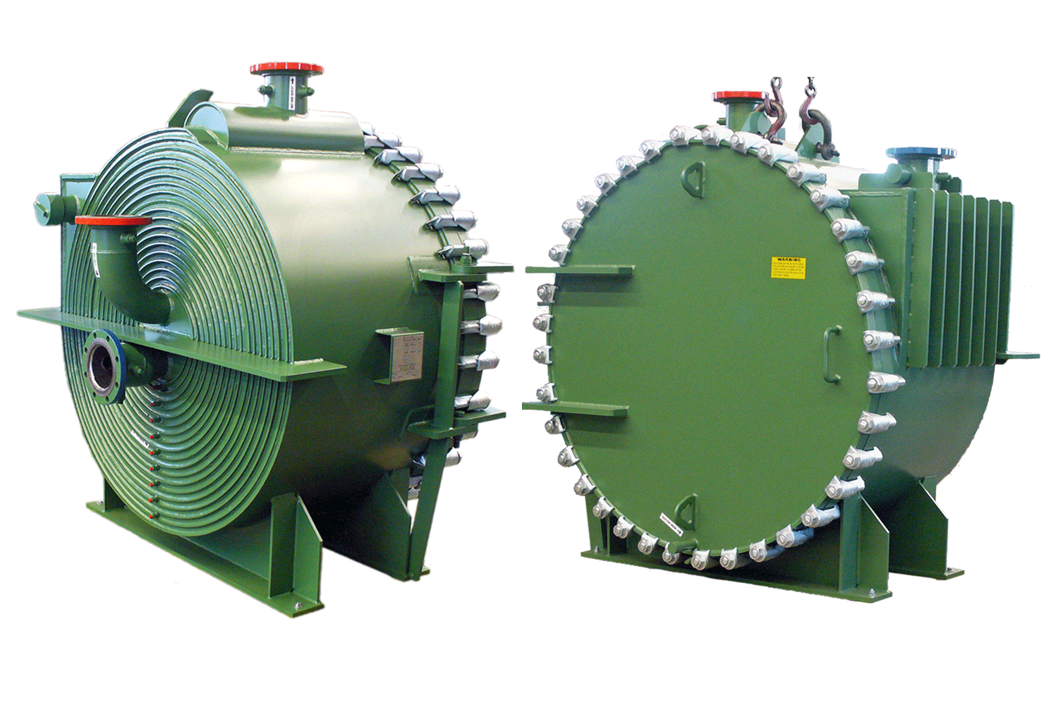 Sludge Spiral Heat Exchanger, Front & Back View