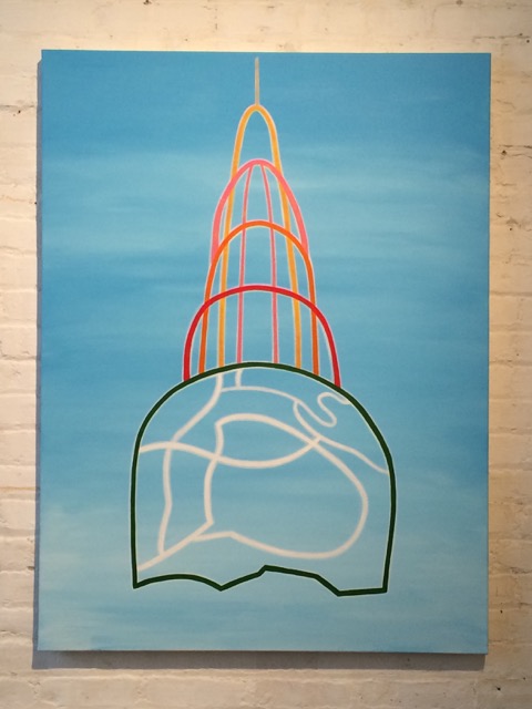 Dawn Arrowsmith, The Green with Louise , 2016, acrylic on canvas, 48 x 36 inches. 