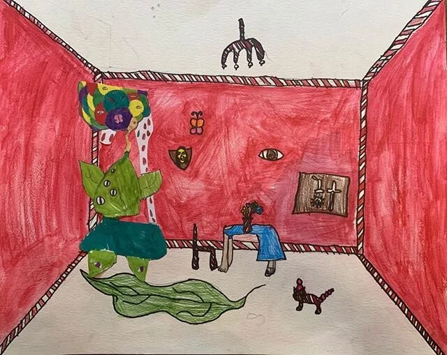 4th Grade study for Surrealist inspired shadow box