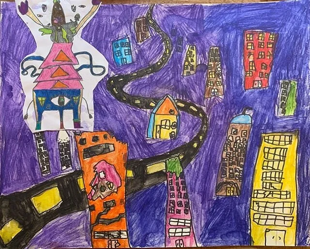 4th Grade study for Surrealist shadow box