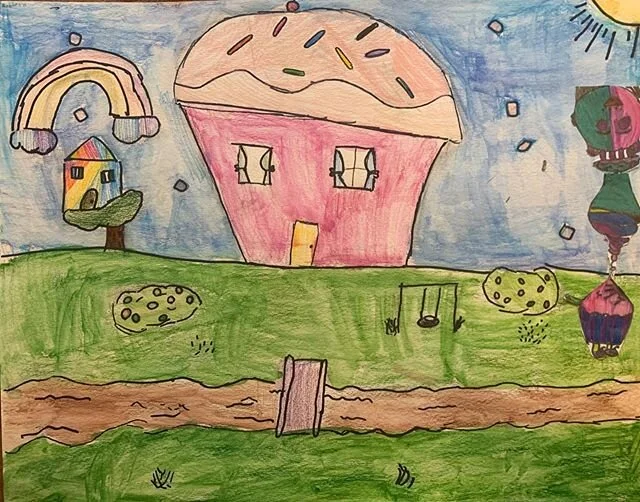 4th Grade study for Surrealist shadow box