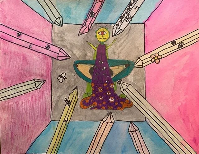 4th Grade study for Surrealist shadow box was