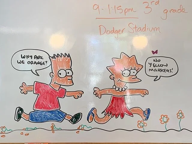 ES White Board drawing by Matt Groening