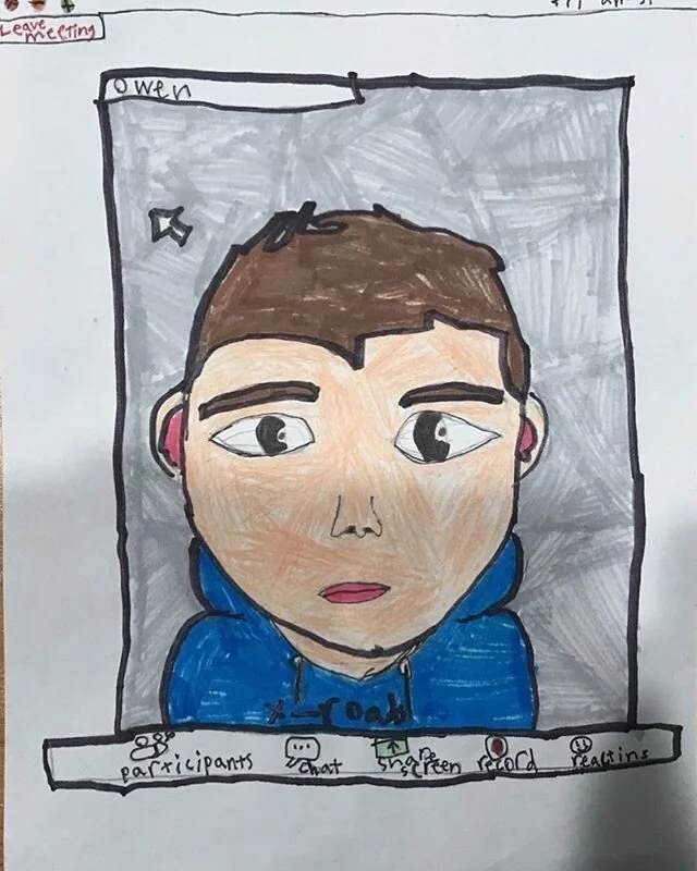 5th Grade &ldquo;Zoom&rdquo; Self-Portrait. Done in Quarantine