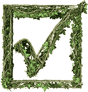 checked box made of ivy vines and leaves