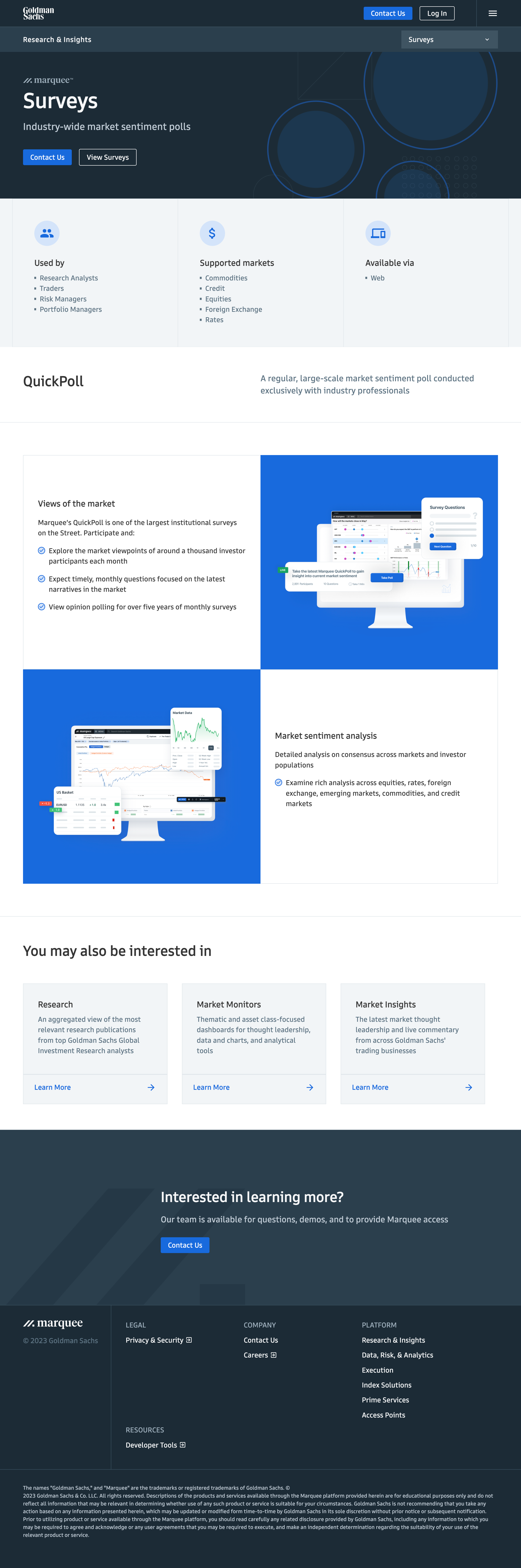  Custom splash page using bespoke components that adhered to the Goldman Sachs design styles. Built with React/GatsbyJS/Typescript and paired with a Strapi-powered headless CMS. 