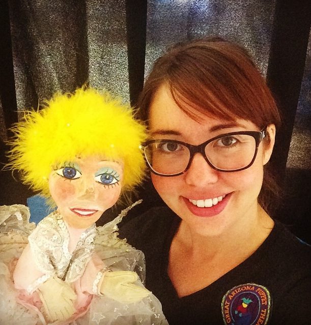  Aubrey performing  The Pirate and the Toothfairy , puppet created by The Great Arizona Puppet Theater 