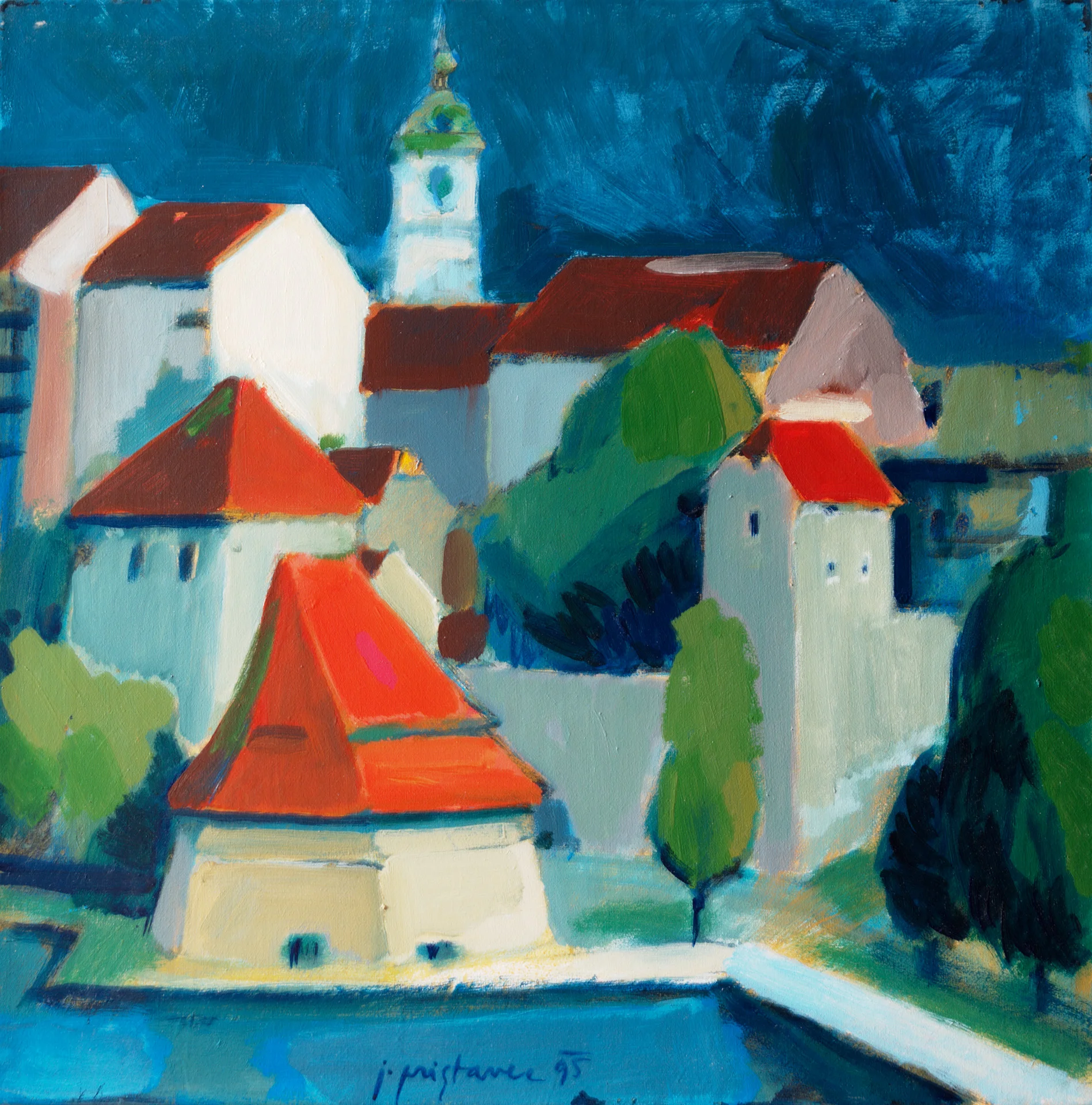 Water Tower / 1995 / oil on canvas / 60 x 60 cm