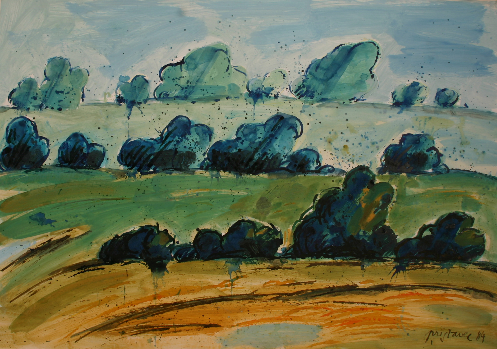 Bushes / 1984 / acryl on paper / 60x40 cm