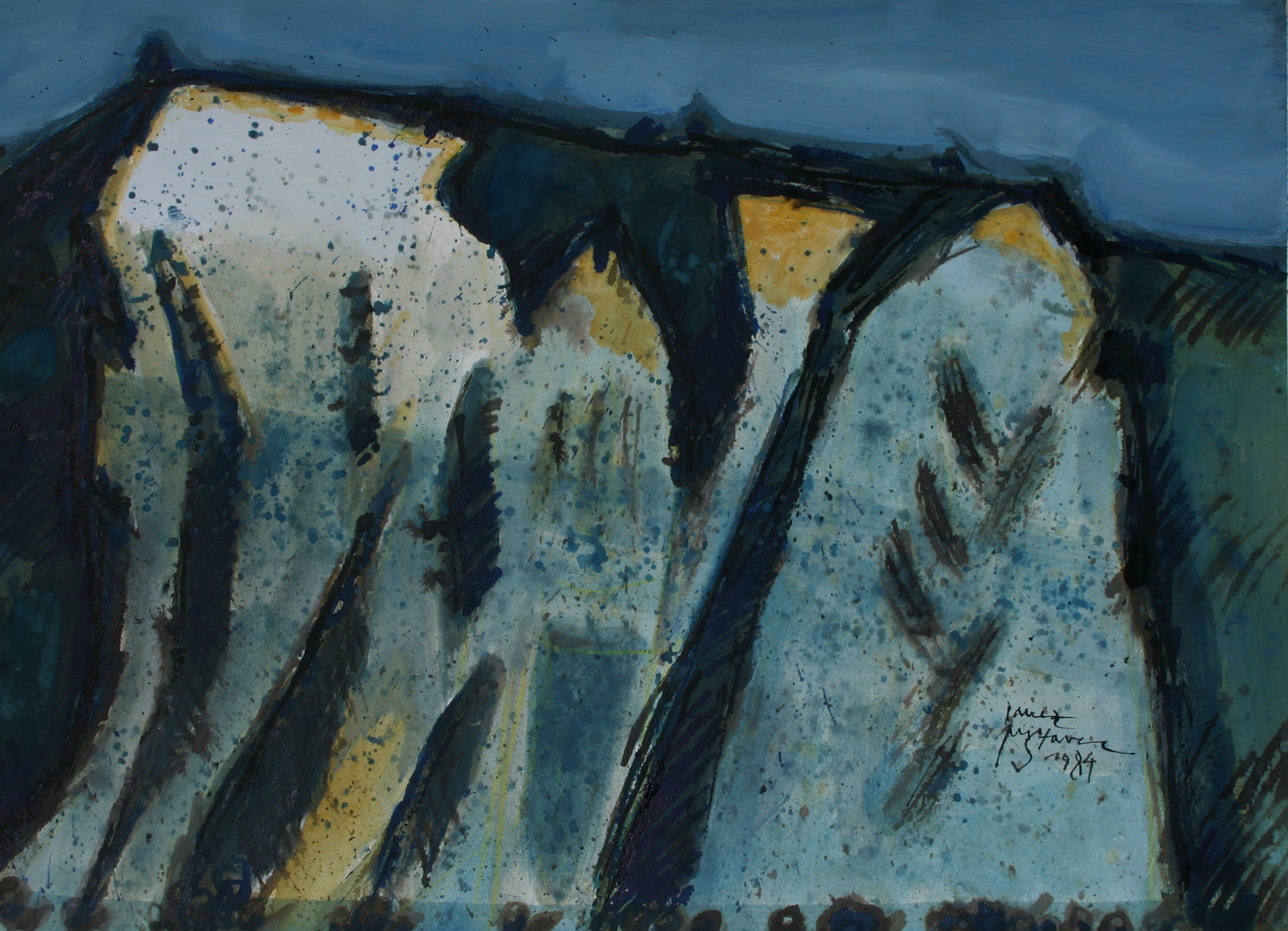 Melje Hill III / 1984 / acryl on paper / 60x40 cm
