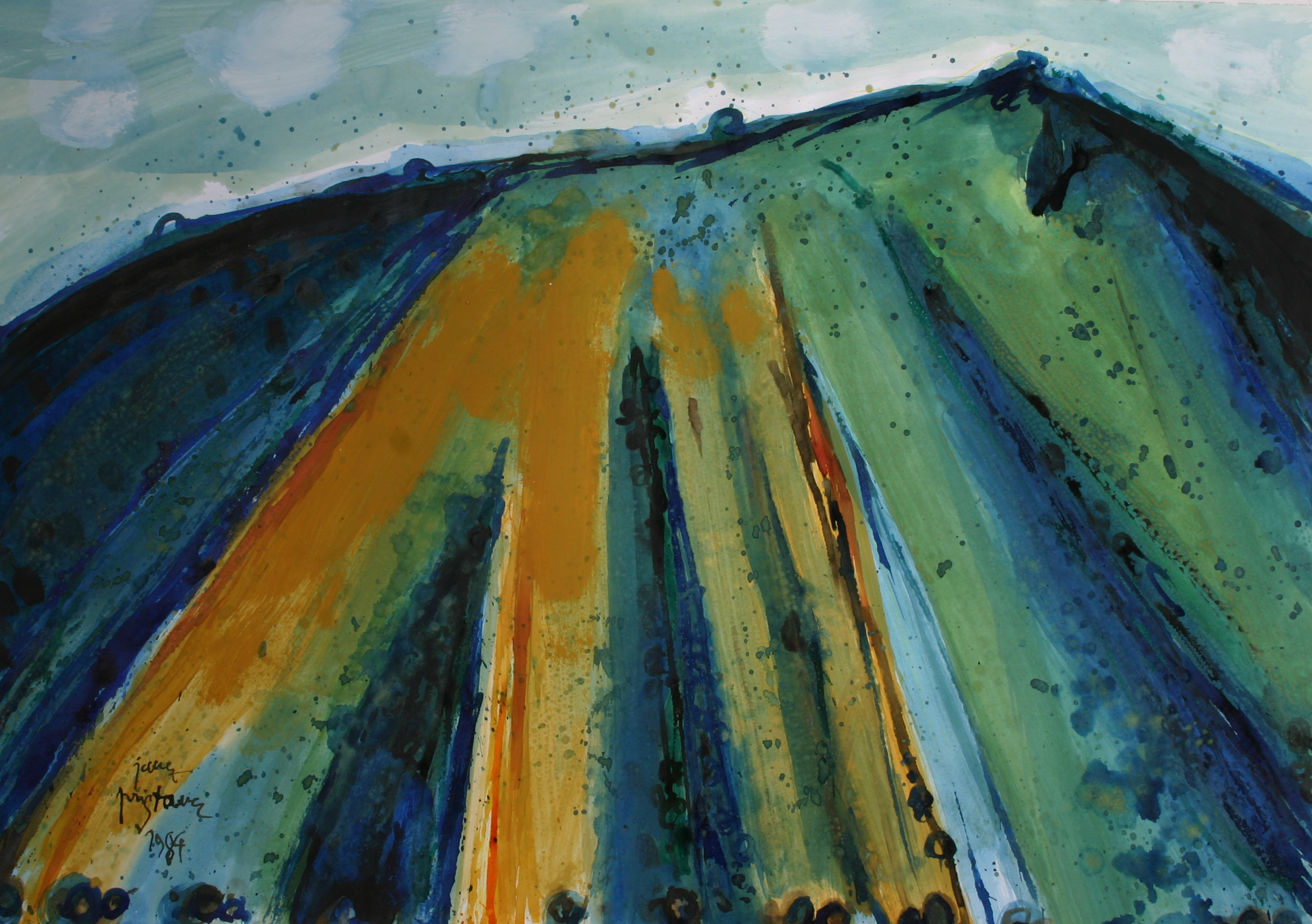 Melje Hill IV / 1984 / acryl on paper / 60x40 cm