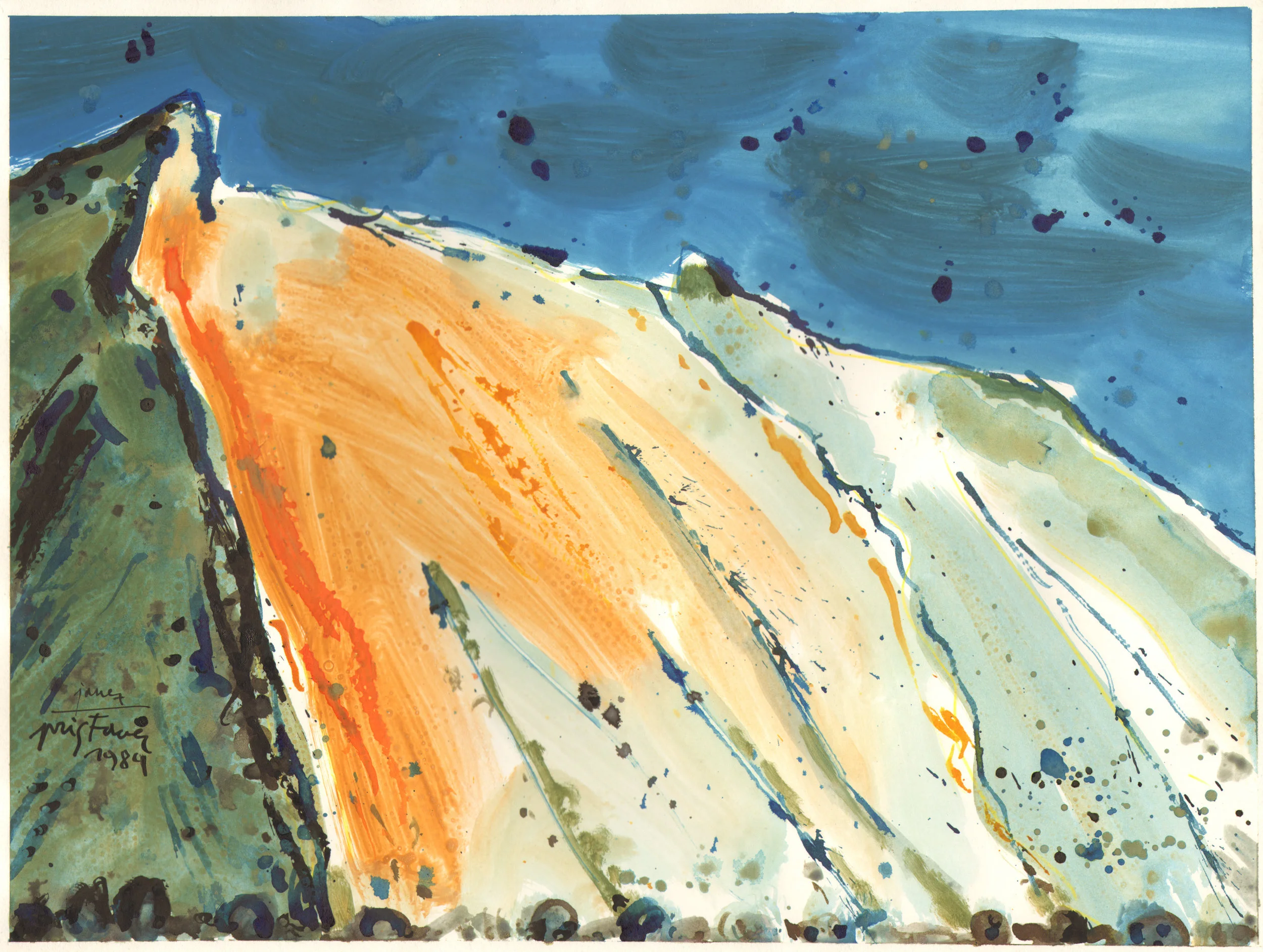 Melje Hill VI / 1984 / acryl on paper / 60x40 cm