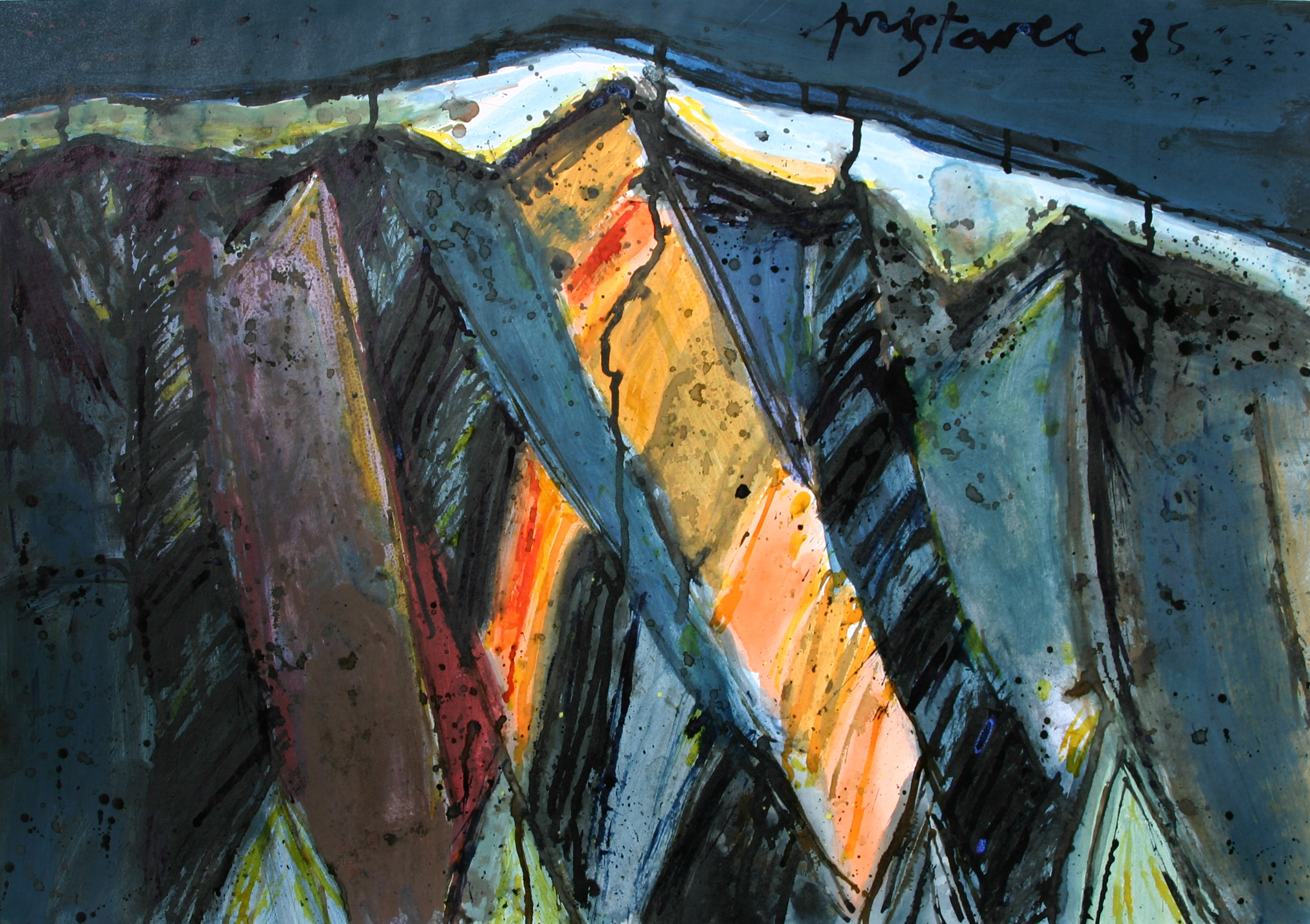 Melje Hill VII / 1985 / acryl on paper / 60x40 cm