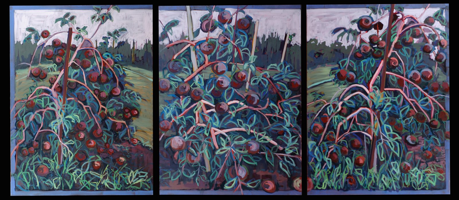 RED APPLE TRIPTYCH