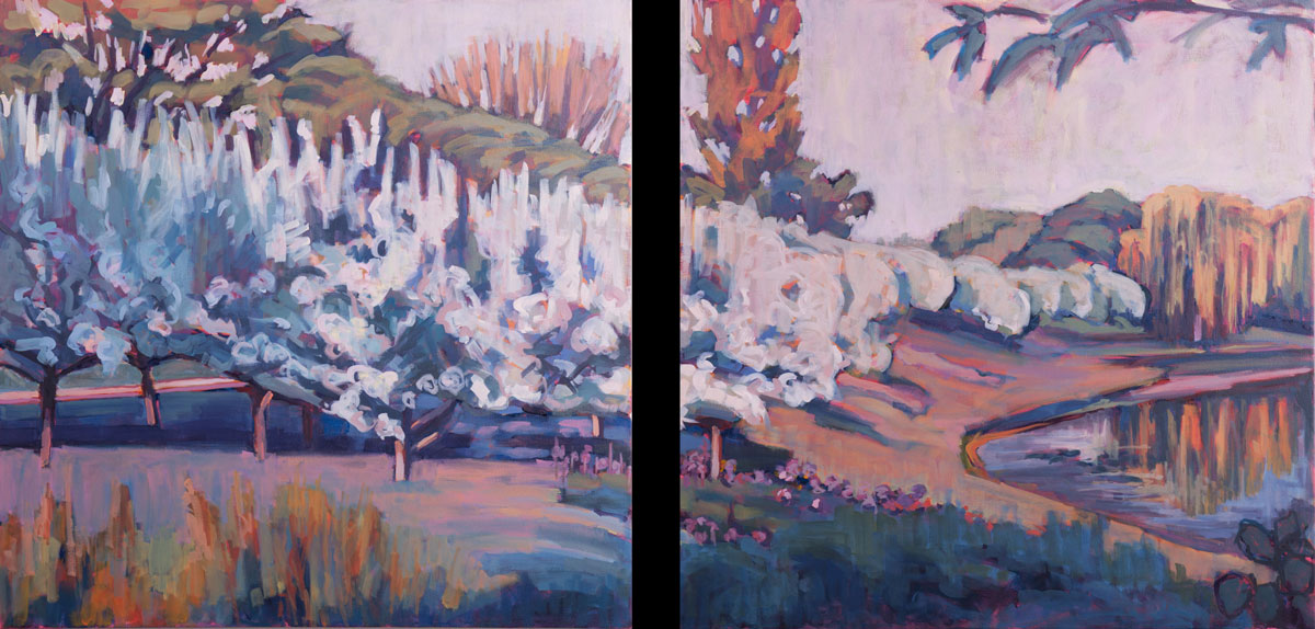 Botanic Perspective Diptych  40" x 60"