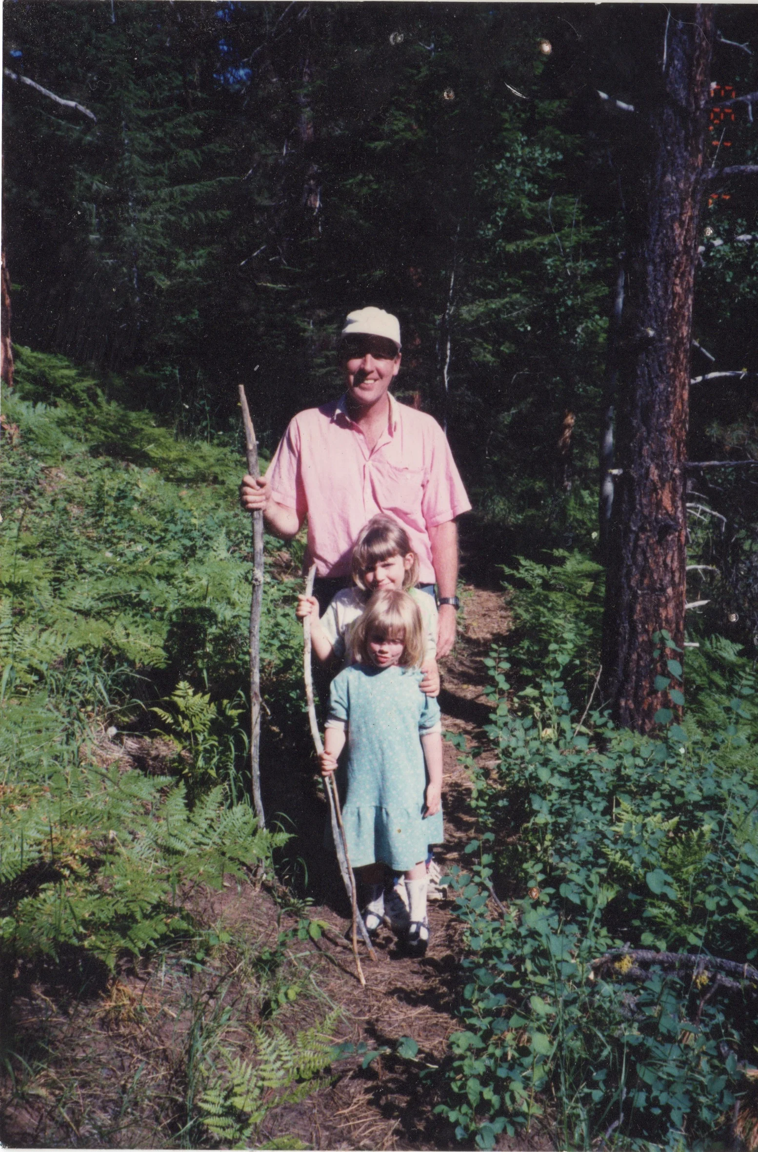 Dad, Alexis, and Sophie, circa 1995. This was just before we saw a rattle snake, and just after Alexis was like, "Yeah, I think I'll wear this sick drop-waist dress and patent black Mary Janes on this hike."
