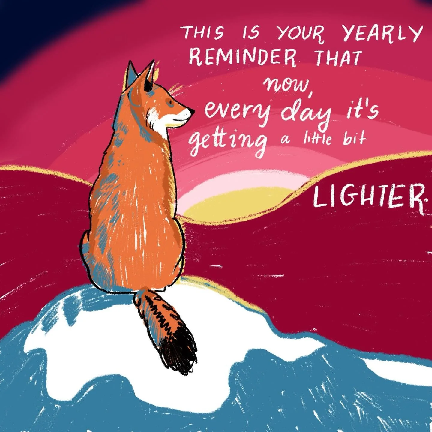 Needed to do a follow-up, post-solstice. I really struggle with the lead-up to winter, but every day after the solstice, I close my eyes at least once per day and say out lout, &ldquo;There was a little more light today.&rdquo; This is a thing you mo