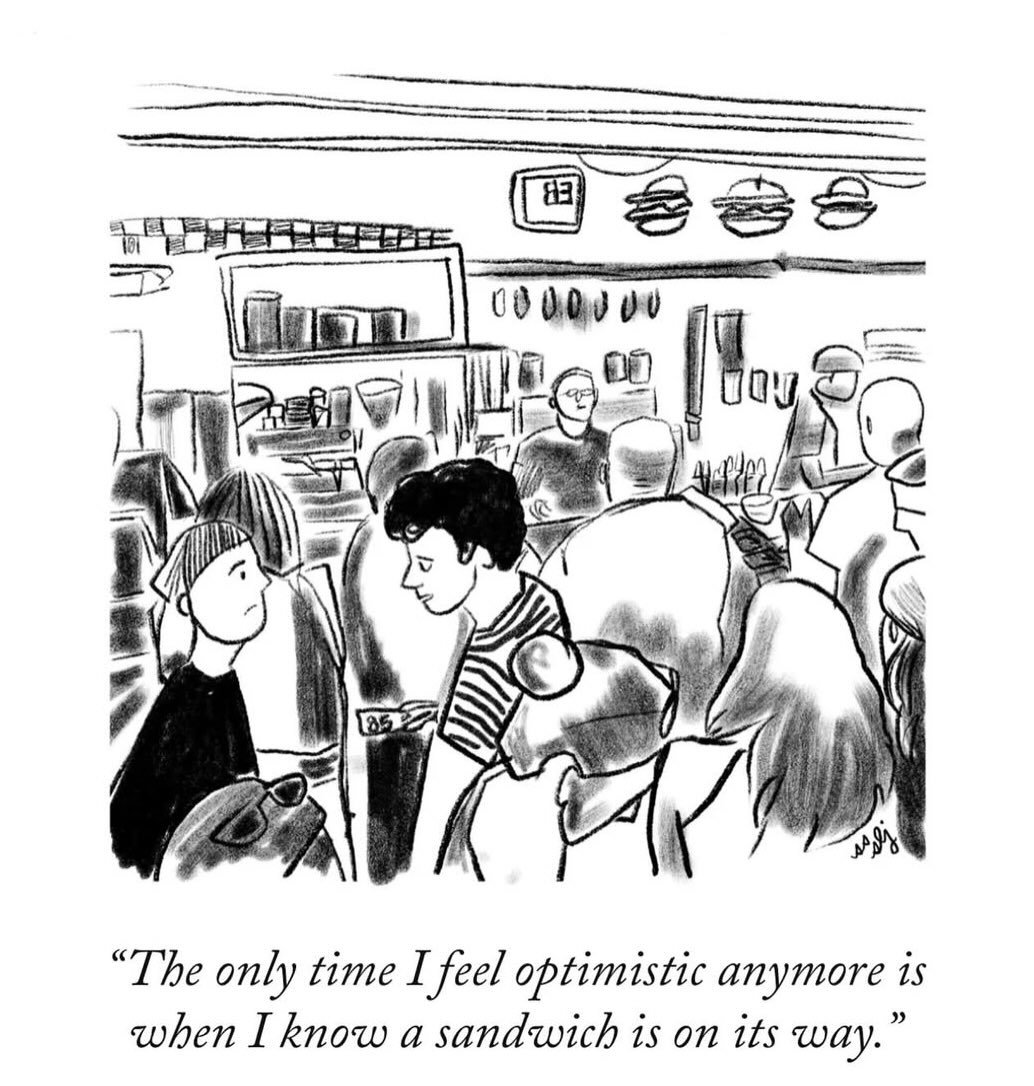 Six of our cartoons were printed in @newyorkermag in 2025! I write these with @skullmoski; half of these jokes are hers and half are mine, which feels so elegant.  We publish our (now thousands of) rejects at @sophieandsammi. My life is really very c