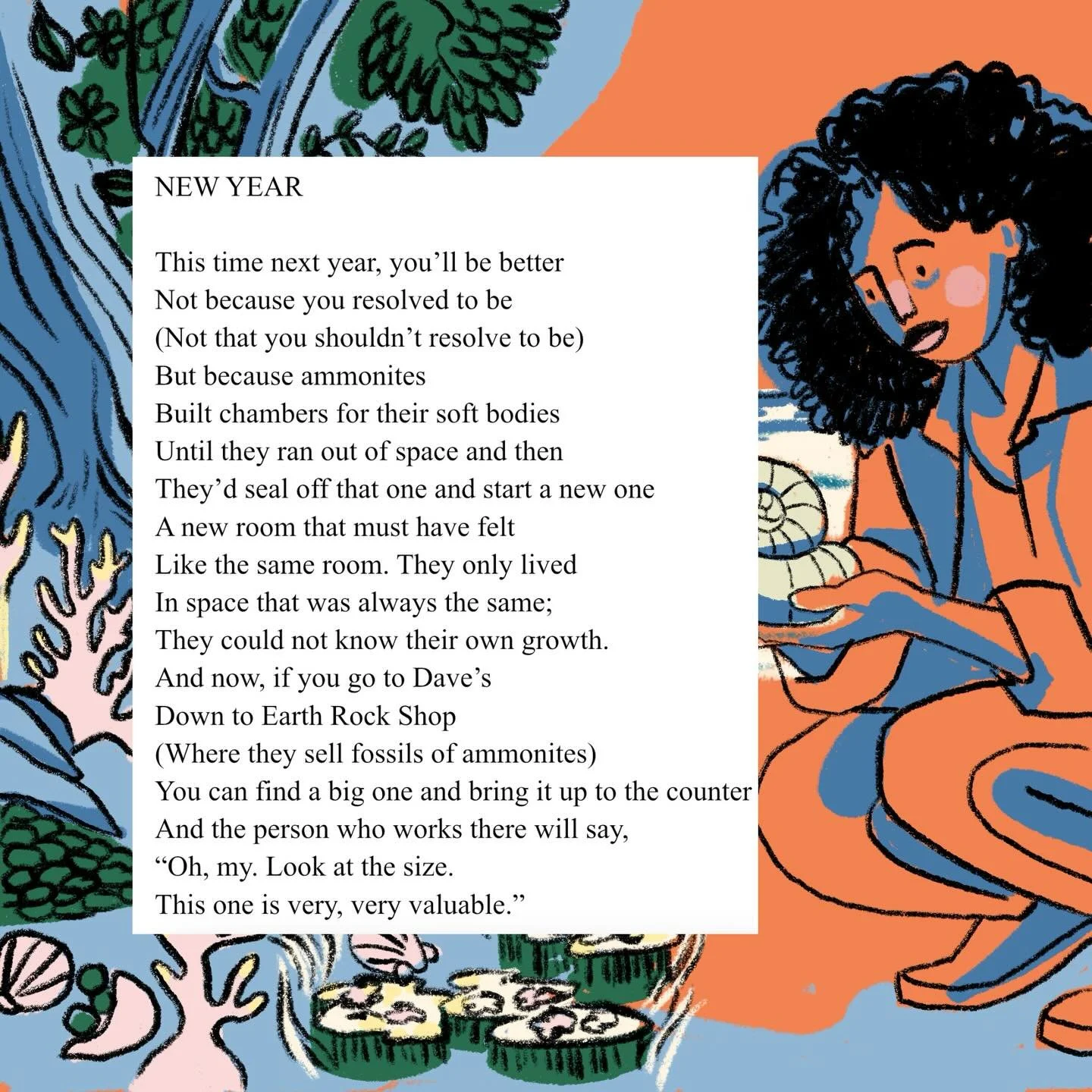 Here&rsquo;s a little new years poem for you, for whatever is the opposite of shedding. (Shout out to @davesdowntoearthrockshop !)