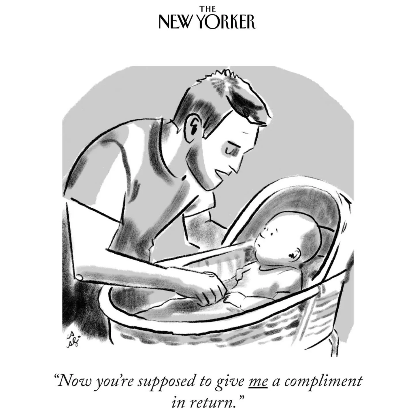 Ours in @newyorkermag this week! Thanks so much to @emmaewallen and @craezy for taking this one, and thanks to many men we&rsquo;ve met who are exactly like this. I write these with @skullmoski and we have more over at @sophieandsammi !