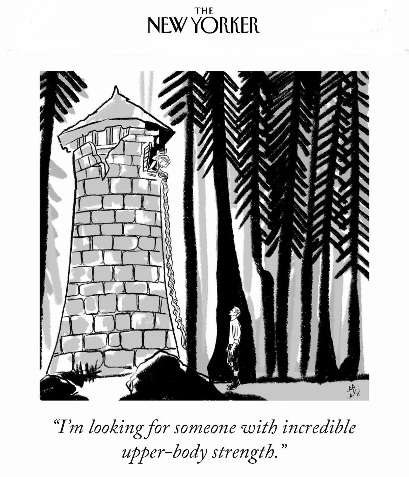 Ours in @newyorkermag this week! We have pitched a lot of Rapunzel jokes and I&rsquo;m glad this is the one they took because I&rsquo;ll have what she&rsquo;s having. Written with @samskolm and many many thanks to @craezy and @emmaewallen !