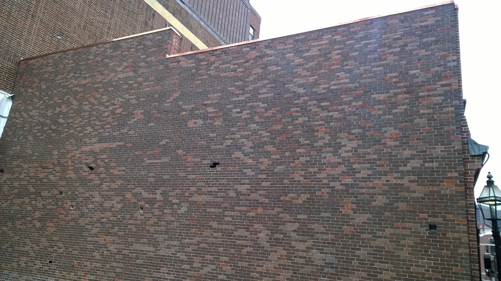 Completed brick veneer work