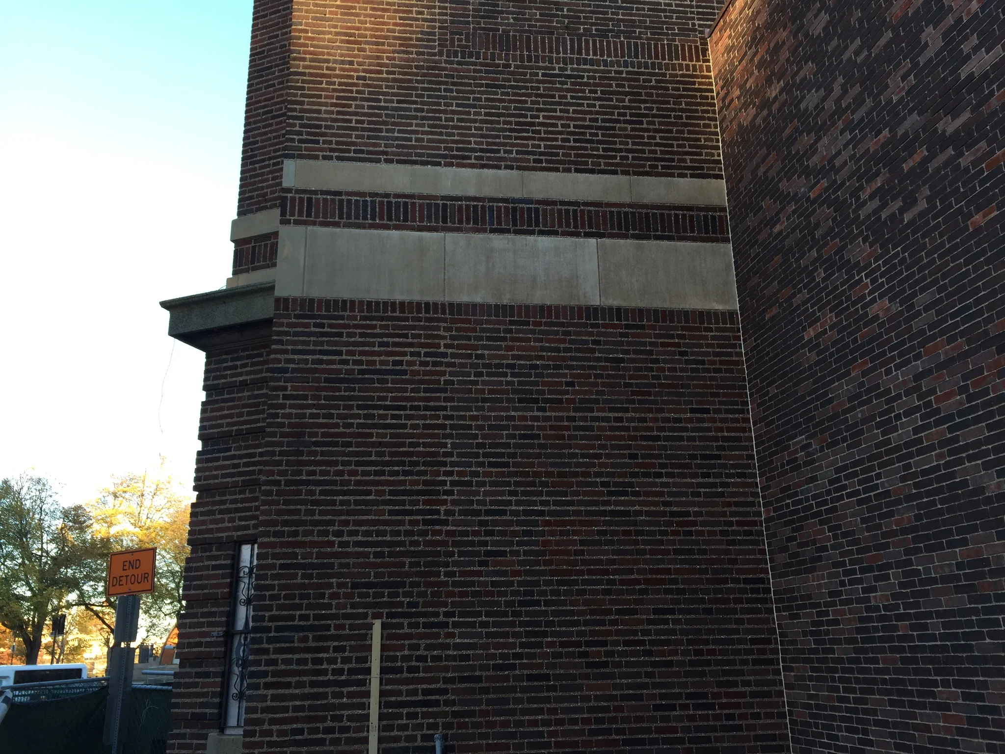 Brick and precast restoration completed at adjacent party wall