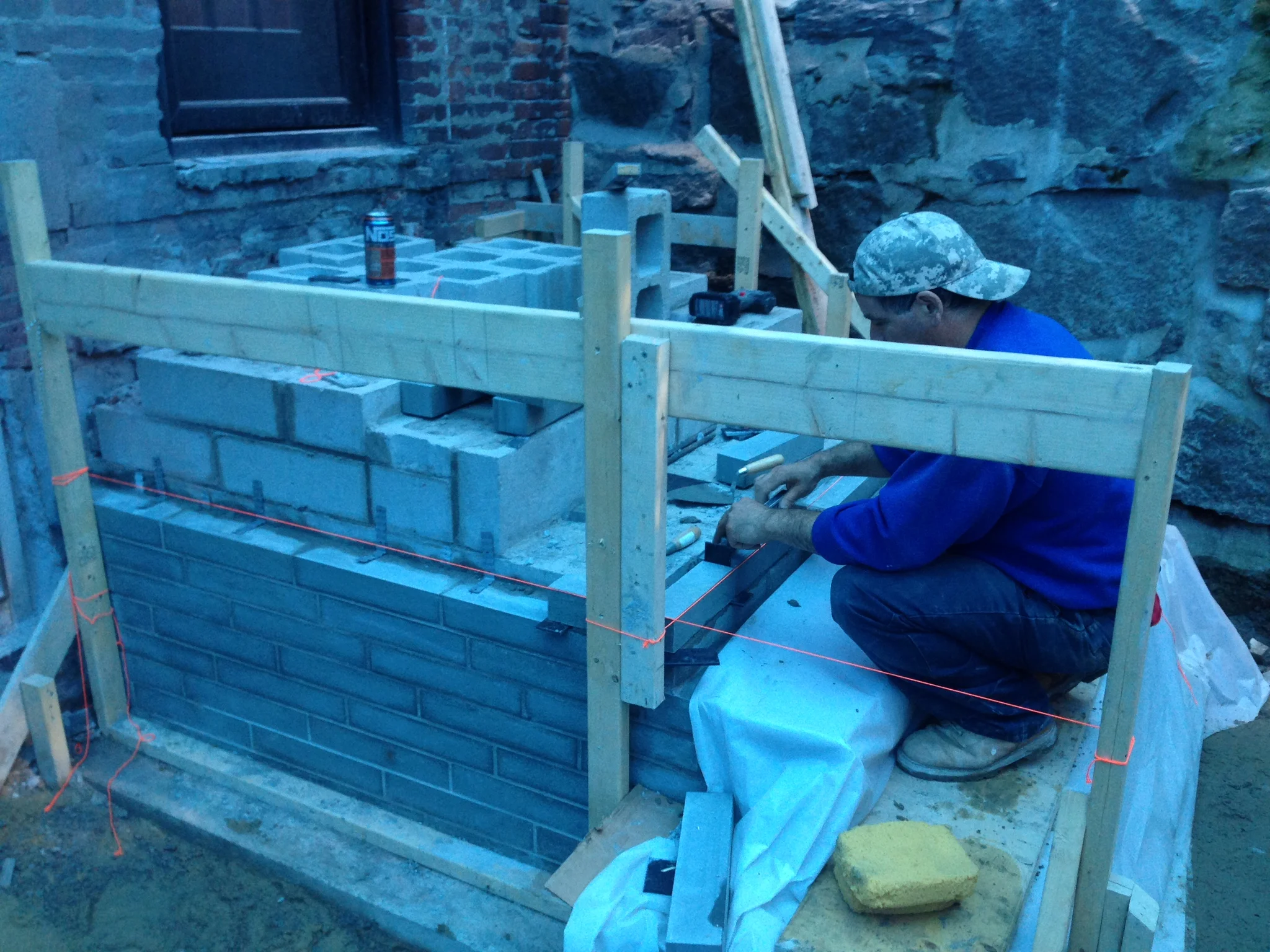 Strips of bluestone where used to construct the new rear steps.
