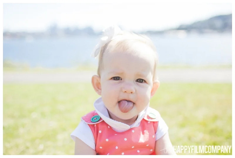cute baby face tongue sticking out - Seattle Family photo shoot - the happy film company