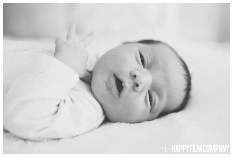 black and white baby portrait - Natural Seattle Newborn Photography - the Happy Film Company