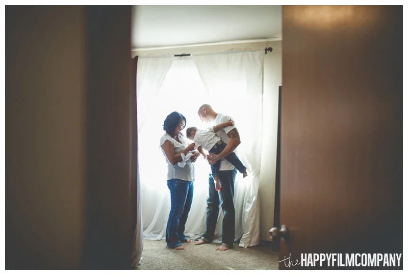 backlit family portrait window - Natural Seattle Newborn Photography - the Happy Film Company