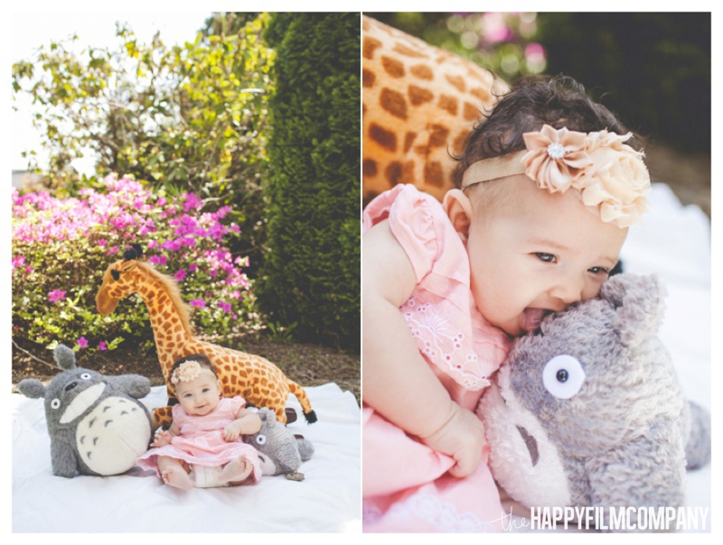 Baby girl with stuffed animals - the Happy Film Company - Seattle Family Photos