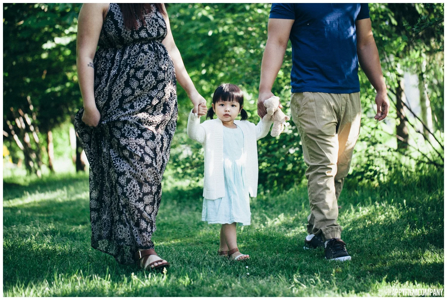 Family of 3 at Sammamish River Trail - the Happy Film Company - Seattle Family Photography