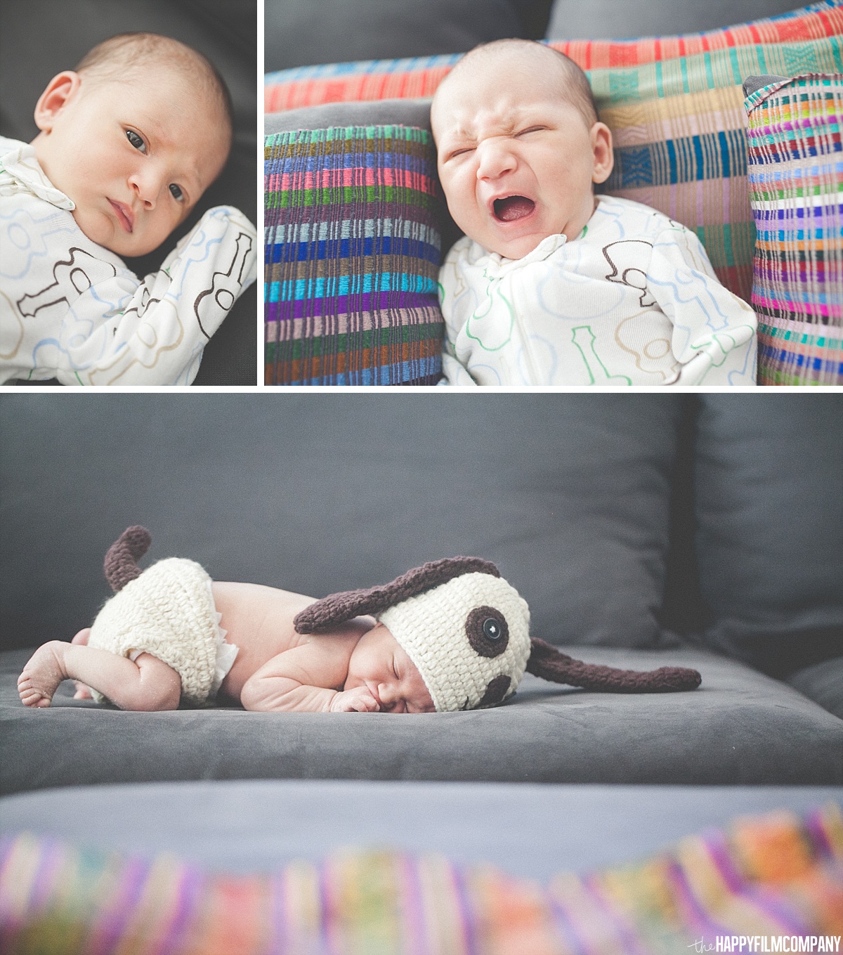Newborn photography session in the couch - - the Happy Film Company - Seattle Family Photos