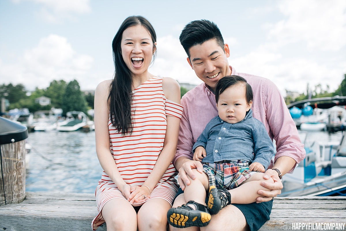 Family Photo by the boat dock - the Happy Film Company - Seattle Family Photos
