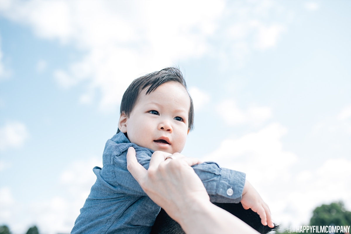 Cute little boy in blue long sleeves - the Happy Film Company - Seattle Family Photos