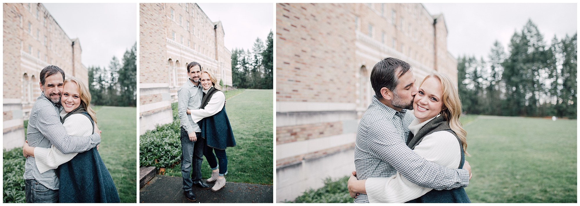 the Happy Film Company - St. Edwards Park - Seattle Family Photography - parents hugging engagement photos couple portraits