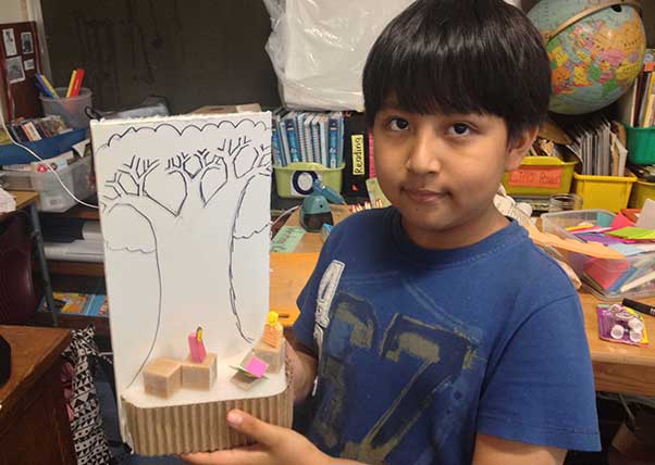 How about a tree house for independent reading time, Edward, one of our room 220 volunteers, says.