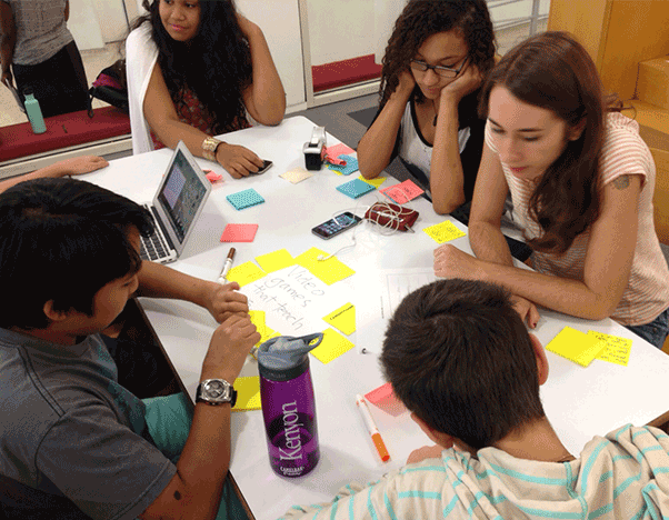 Students came in for a feedback session and then did their own design workshop.