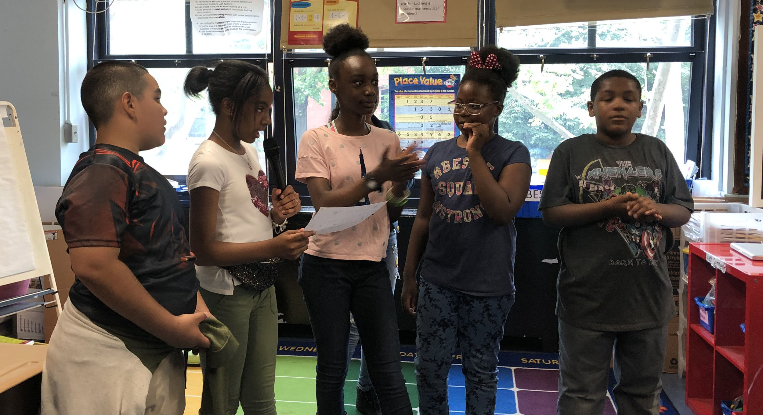 The results were announced to each classroom. Camya, Jaliyah and Robert had won (in that order).