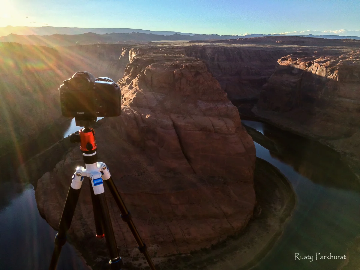 Set up for the shot at Horseshoe Bend