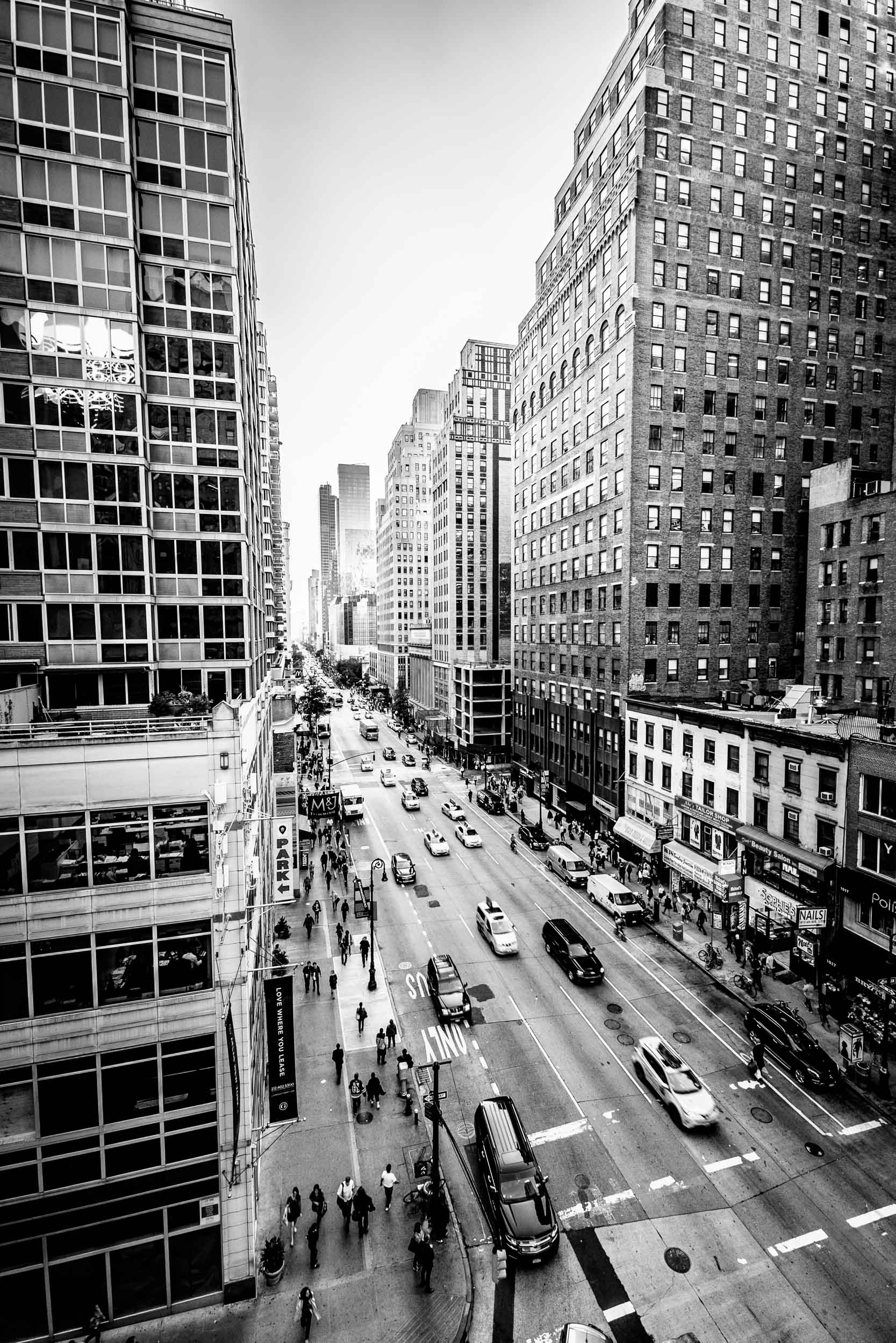 The view up 6th Avenue from the roof of the hotel.