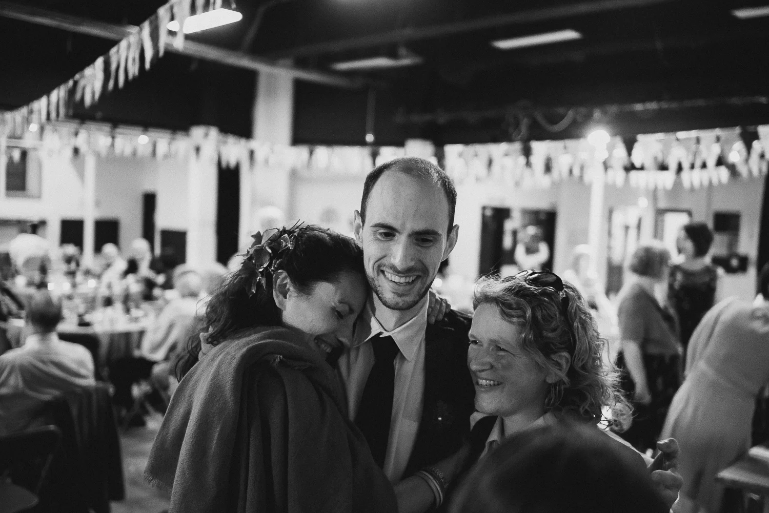 black and white documentary wedding photography