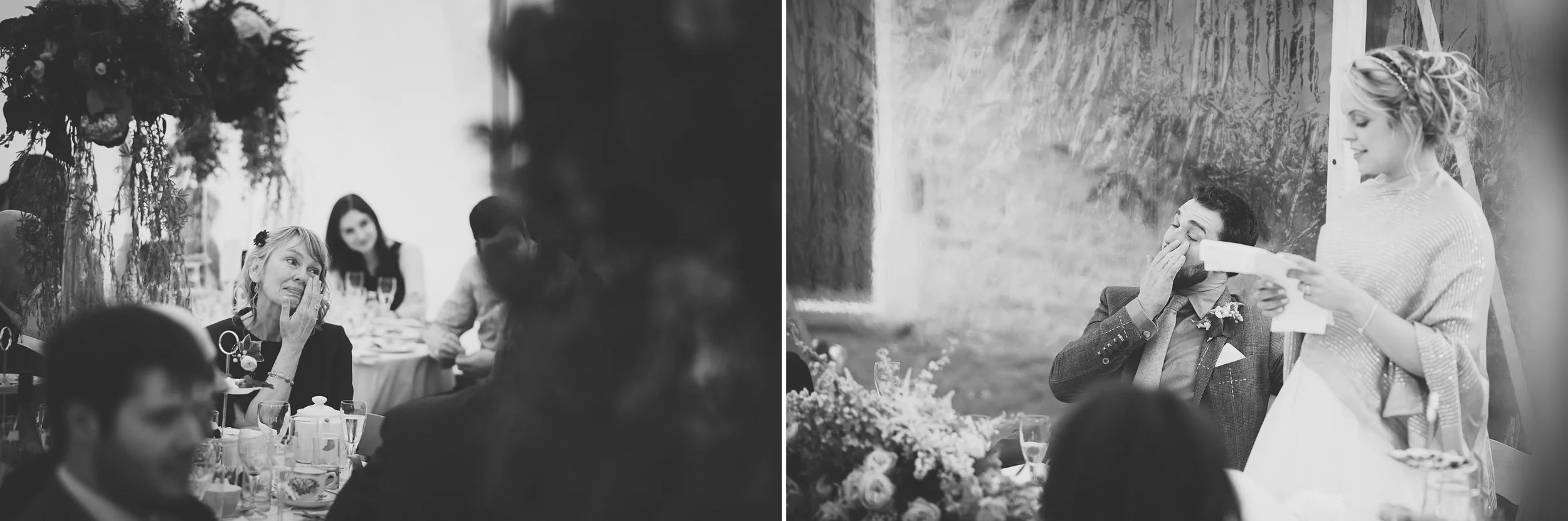 emotional wedding speeches reactions by guests