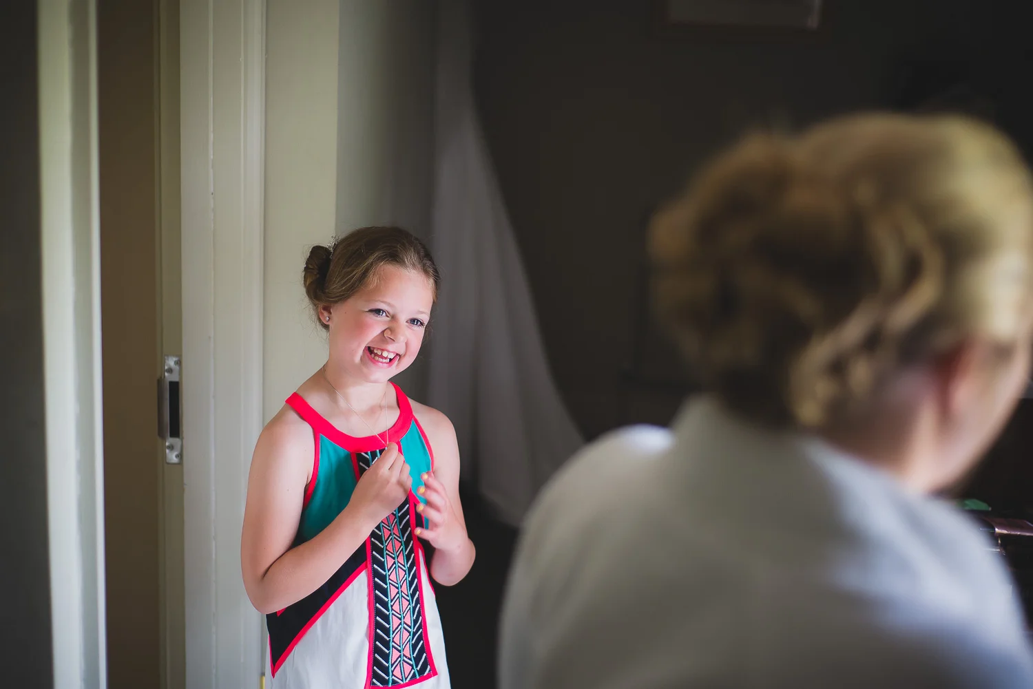 really cute photo of young girl at wedding