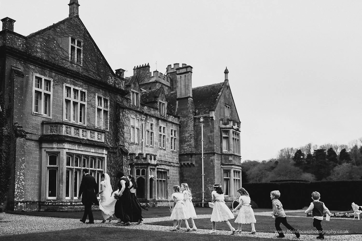 black and white wedding picture at st audries park wedding venue
