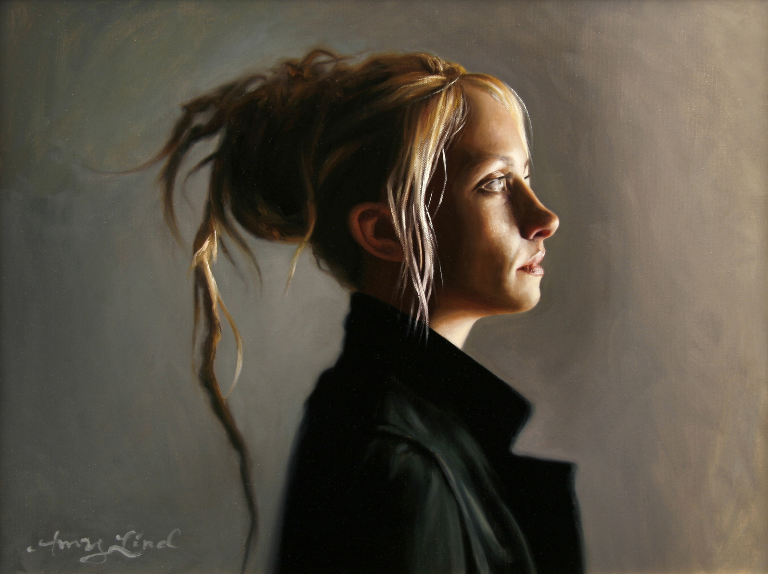   Profile of Annie with Dreadlock   18" x 24"&nbsp;&nbsp;&nbsp; Oil on Canvas   SOLD 